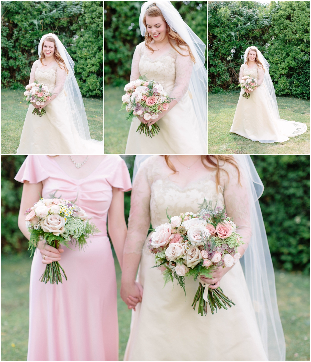 Gold-wedding-dress-pastle-flowers