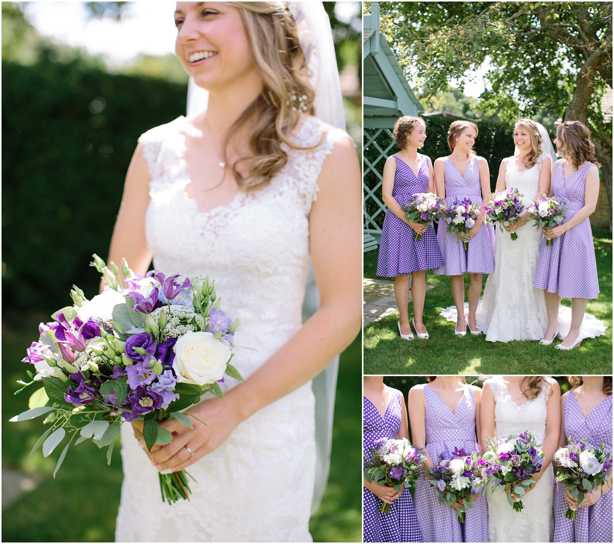 Bridesmaids-in-purple-polka-dots