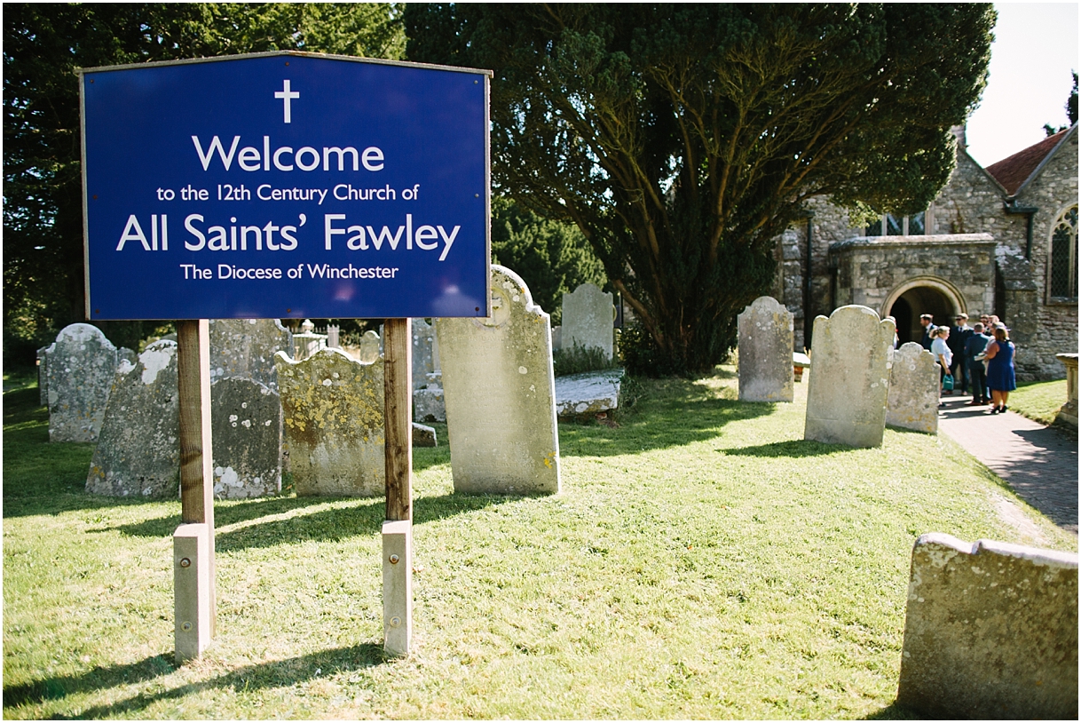 Fawley church sign