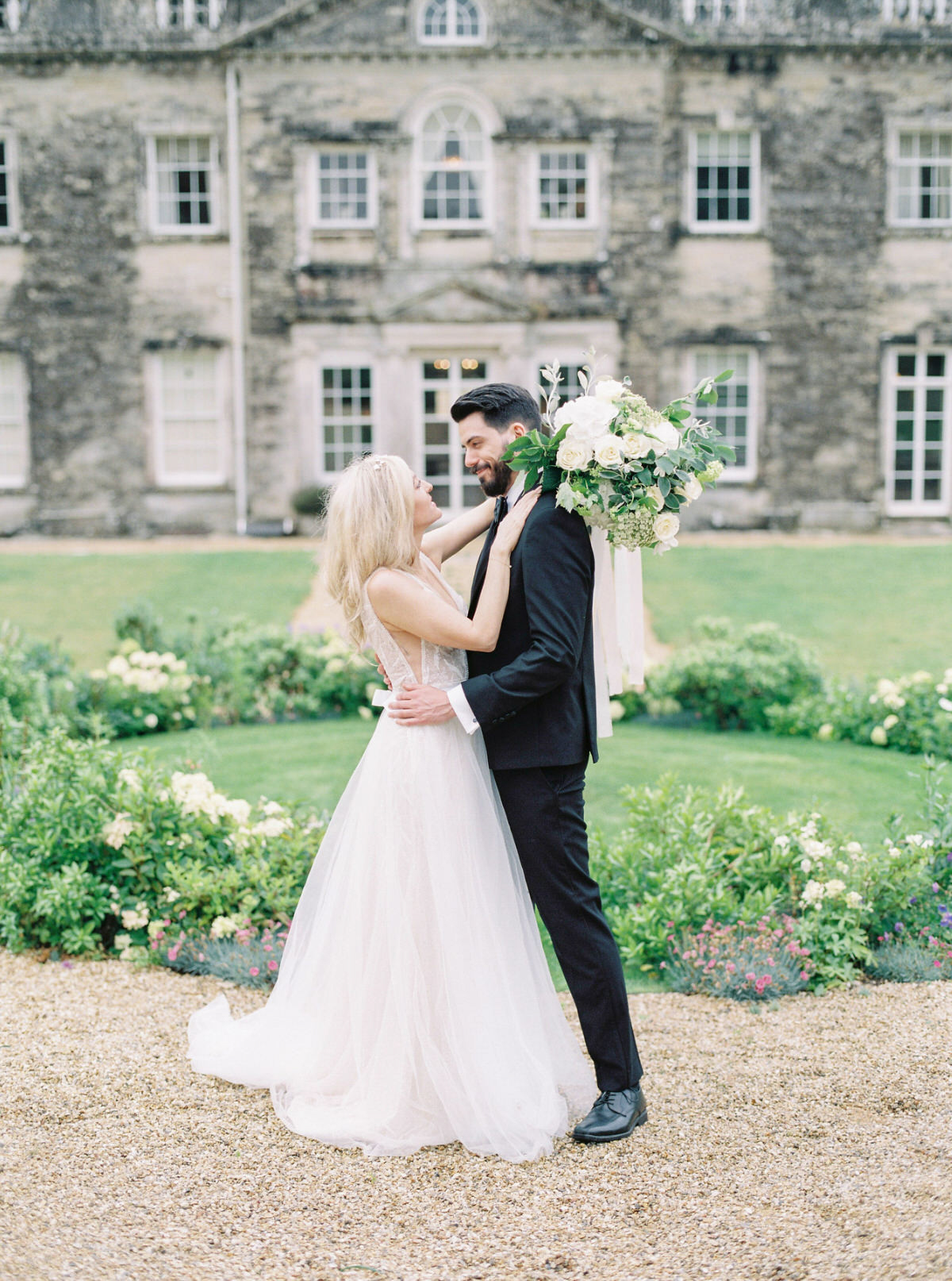 Bride and groom at Came House Dorset Luxury wedding venue