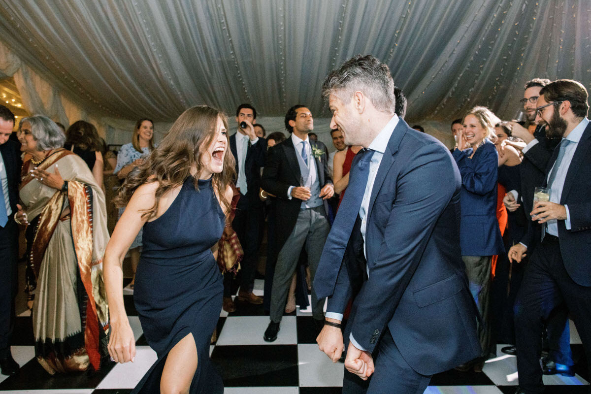 dance floor in marquee at Ardington House wedding